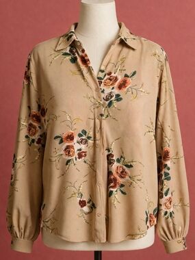 NEW! And The Why Los Angeles Floral Blouse Women's Large Cottagecore Grannycore